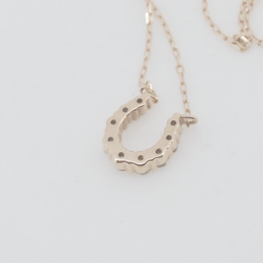 4℃（ヨンドシー） ホースシュモチーフ ダイヤモンド ネックレス K18PG