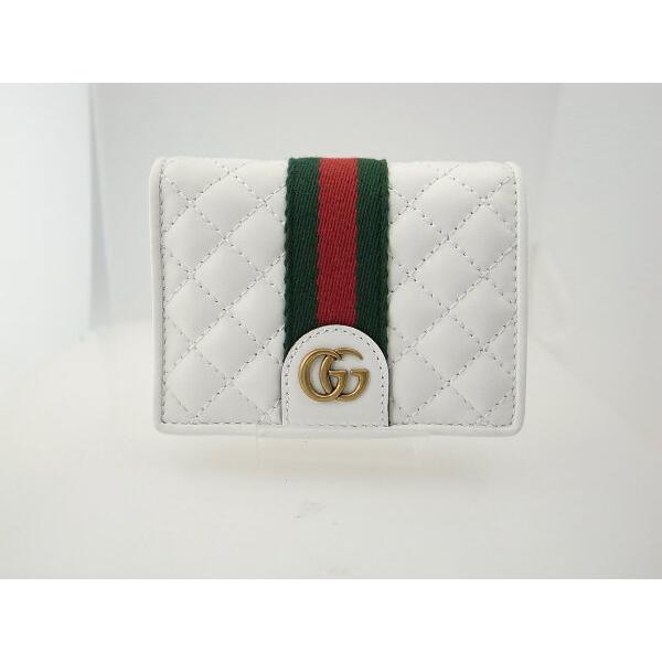 GUCCI グッチ カードケース white 今月まで！ チェーン グッチ ダブルG カードケース ミニウォレット 536453 白