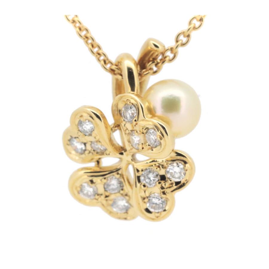 MIKIMOTO（ミキモト） パール ダイヤモンド ネックレス 5ミリ K18YG(18