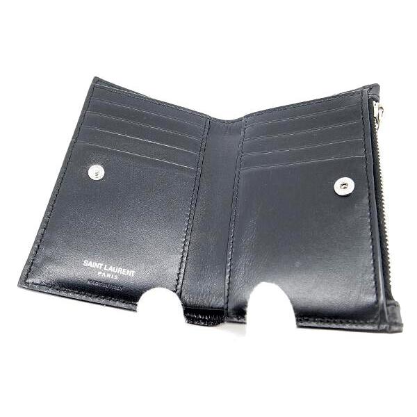 SAINT LAURENT イブ サンローラン コンパクト財布 575764 黒 質屋出品