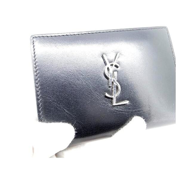 SAINT LAURENT イブ サンローラン コンパクト財布 575764 黒 質屋出品