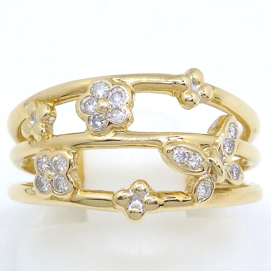 K18 ゴールド ダイヤモンド 0.16ct 指輪 中古 美品 新品仕上済 