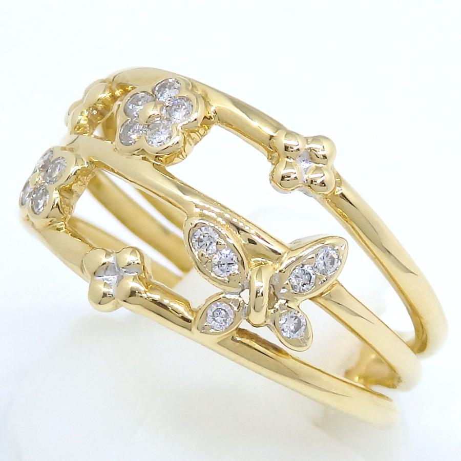 K18 ゴールド ダイヤモンド 0.16ct 指輪 中古 美品 新品仕上済 