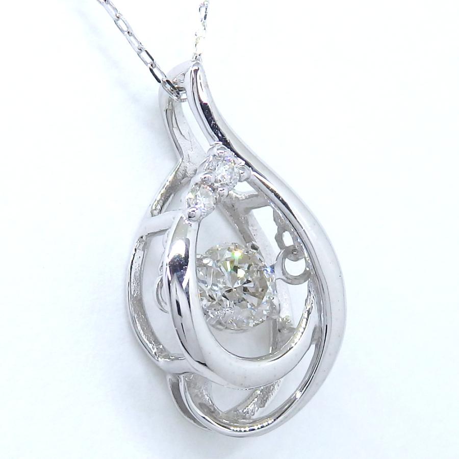 K18WG ホワイトゴールド ダイヤモンド 0.20ct ダンシングストーン 