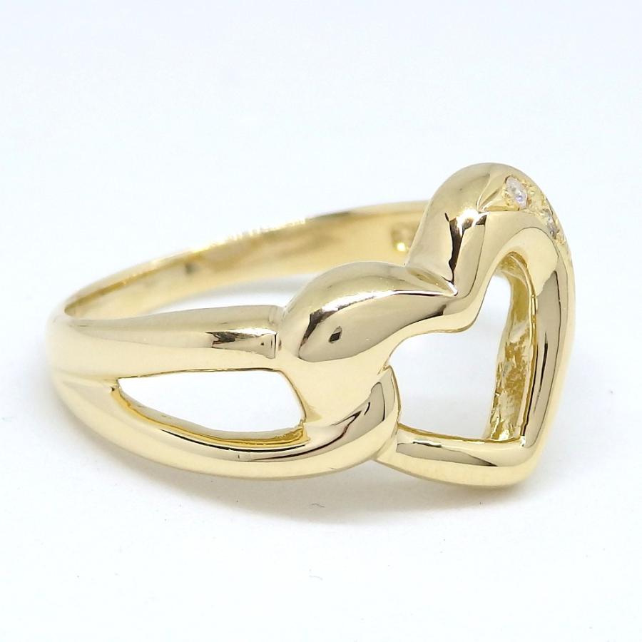 K18 ゴールド イエローゴールド ダイヤモンド 0.02ct 指輪 中古 美品 