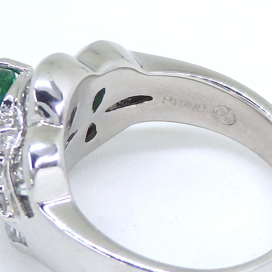 Pt900 プラチナ 天然 エメラルド 1.30ct ダイヤモンド 1.00ct 指輪 