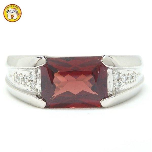 Pt900 プラチナ ロードライト ガーネット 2.33ct ダイヤ 0.06ct 指輪 