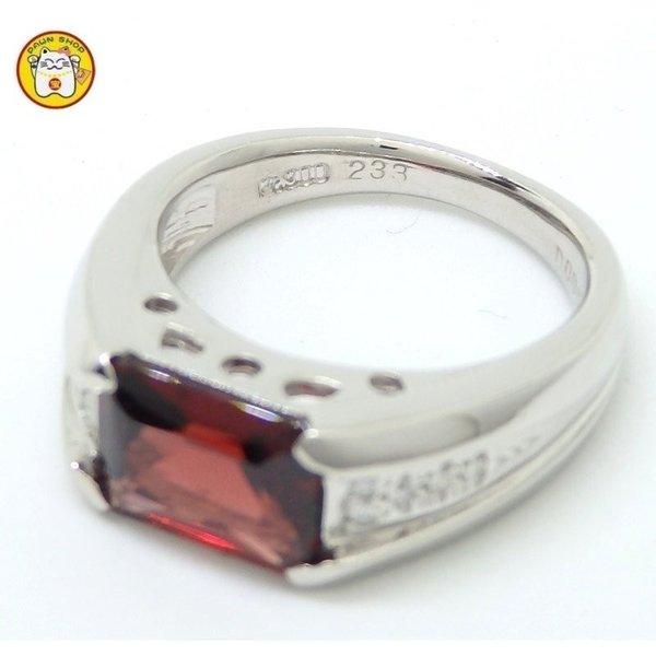 Pt900 プラチナ ロードライト ガーネット 2.33ct ダイヤ 0.06ct 指輪 