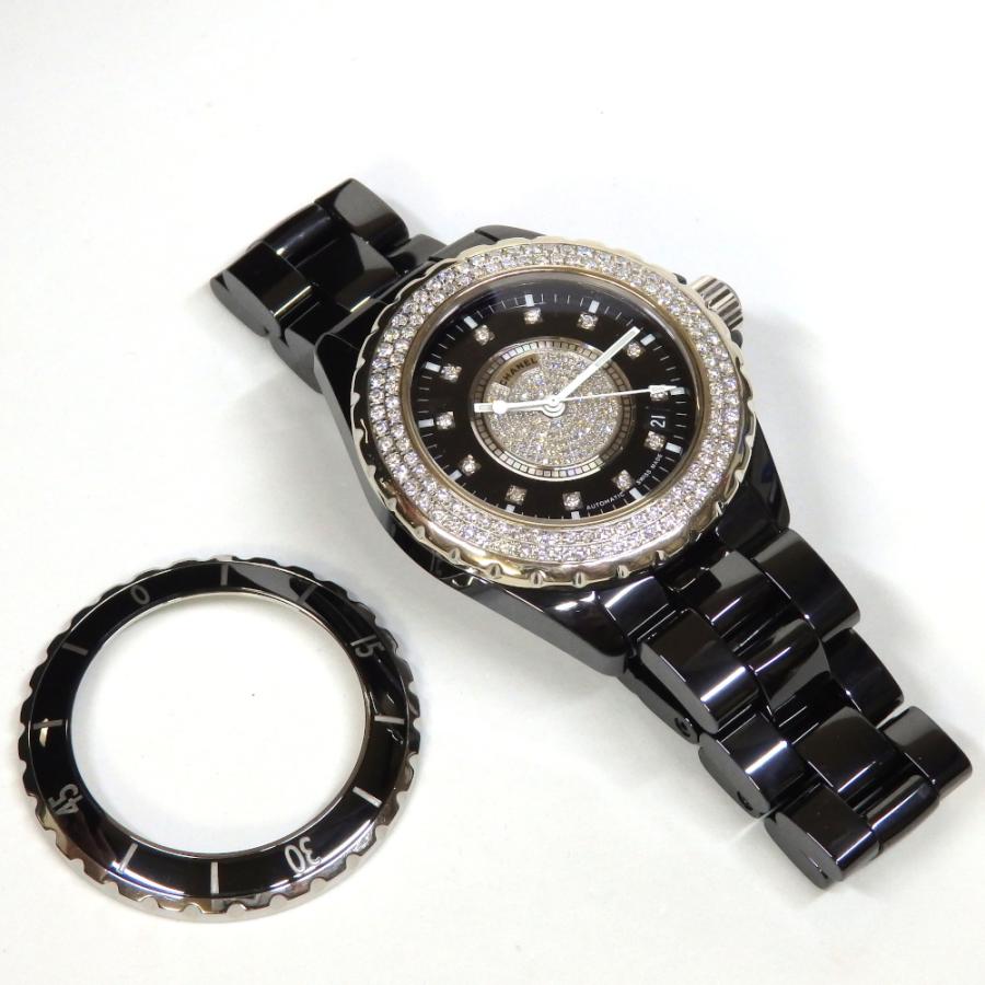 J12 CHANEL シャネル 黒 38mm H1757 純正センターダイヤ 12Pダイヤ 