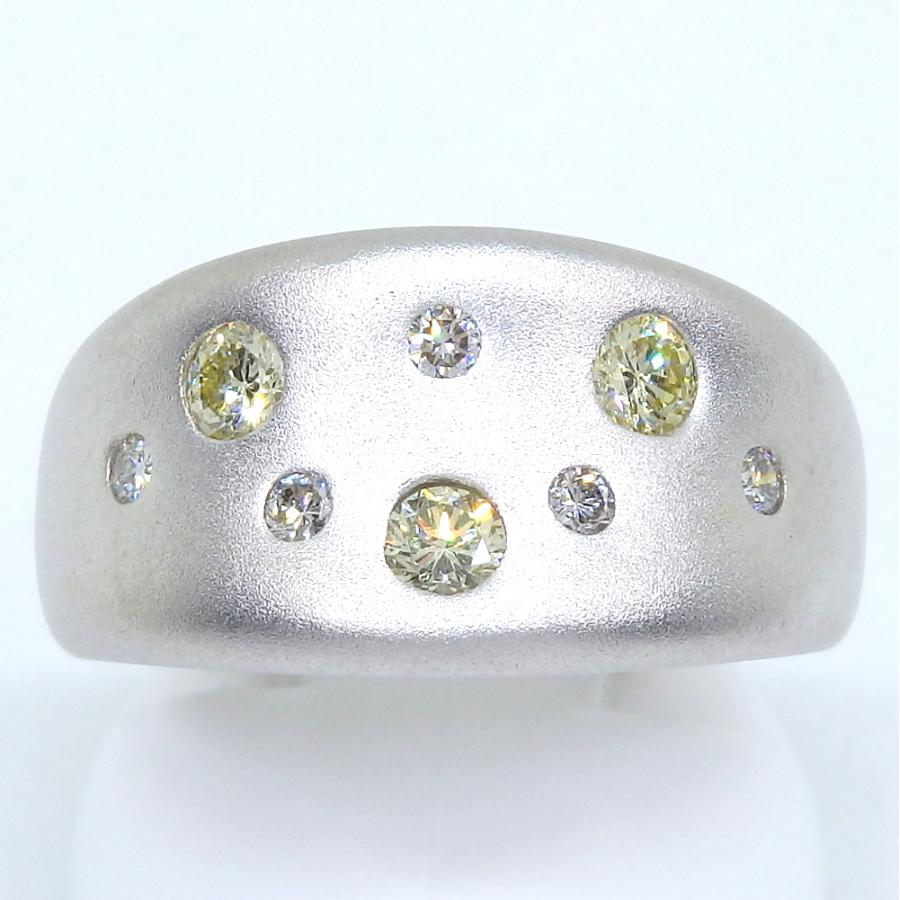 K18WG ホワイトゴールド ダイヤモンド 0.35ct 0.15ct 指輪 中古 美品 