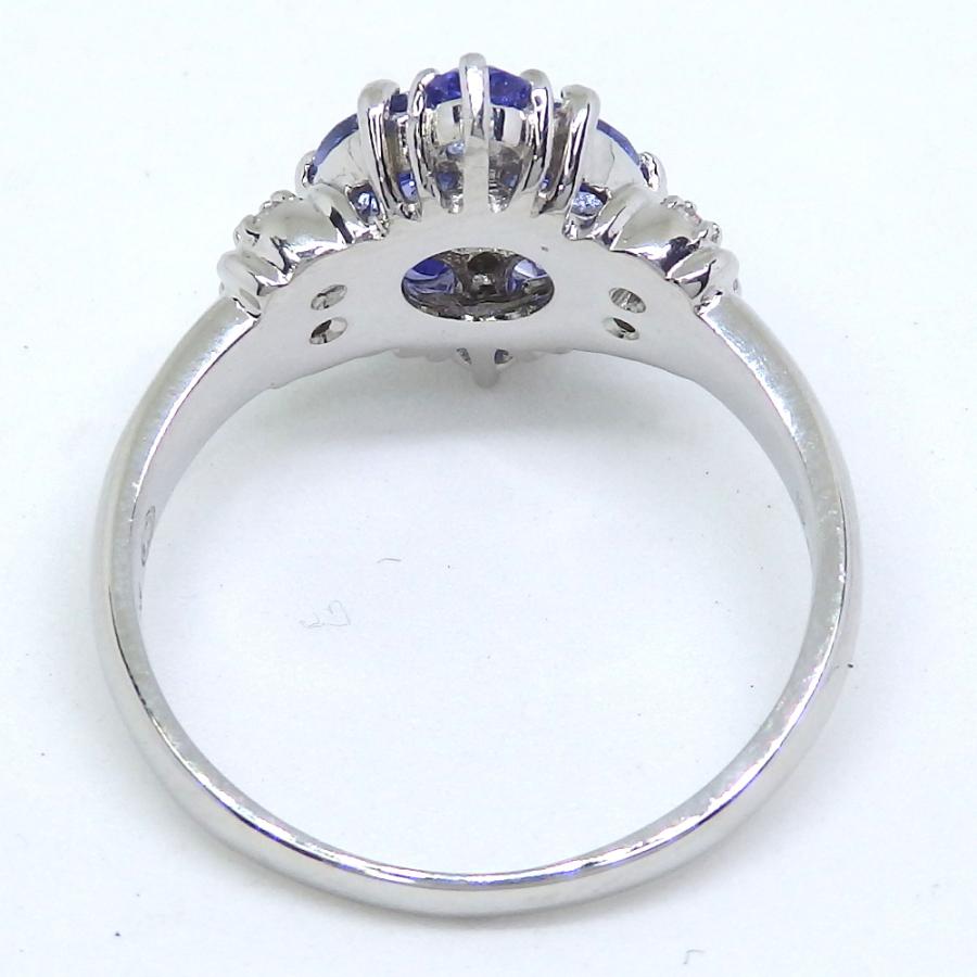Pt900 プラチナ 天然ゾイサイト タンザナイト 1.17ct ダイヤモンド 