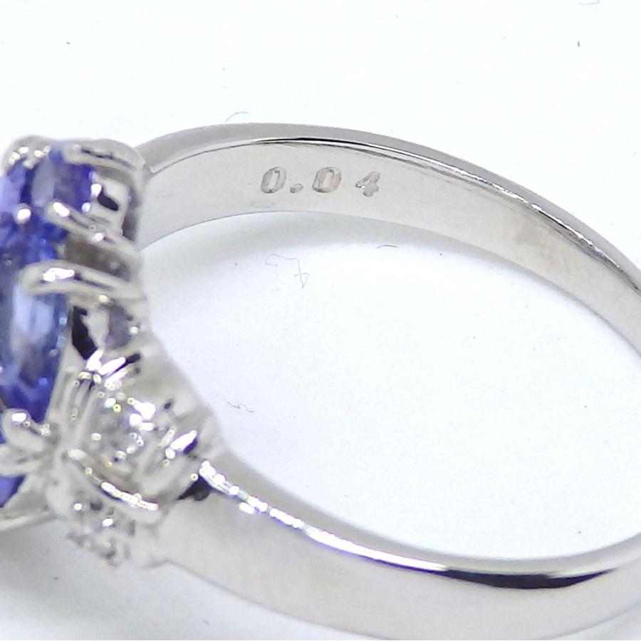 Pt900 プラチナ 天然ゾイサイト タンザナイト 1.17ct ダイヤモンド 