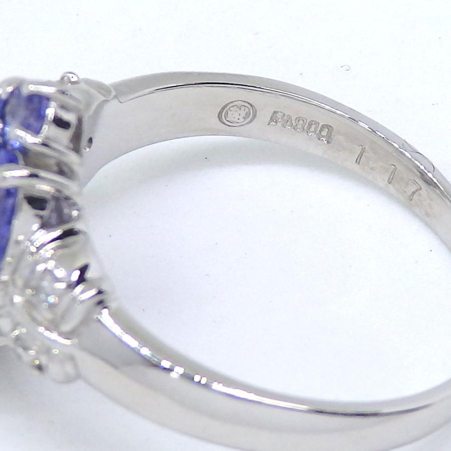 Pt900 プラチナ 天然ゾイサイト タンザナイト 1.17ct ダイヤモンド 