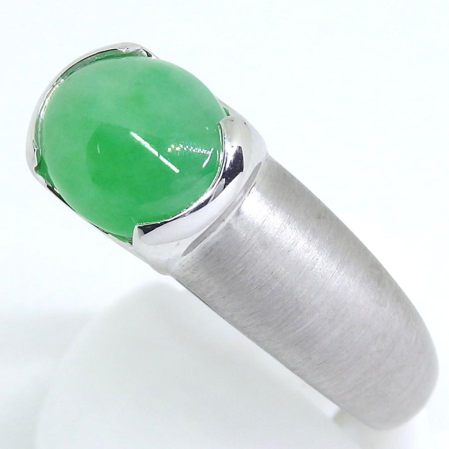 Pt900 プラチナリング 翡翠 ダイヤモンド 総重量9g