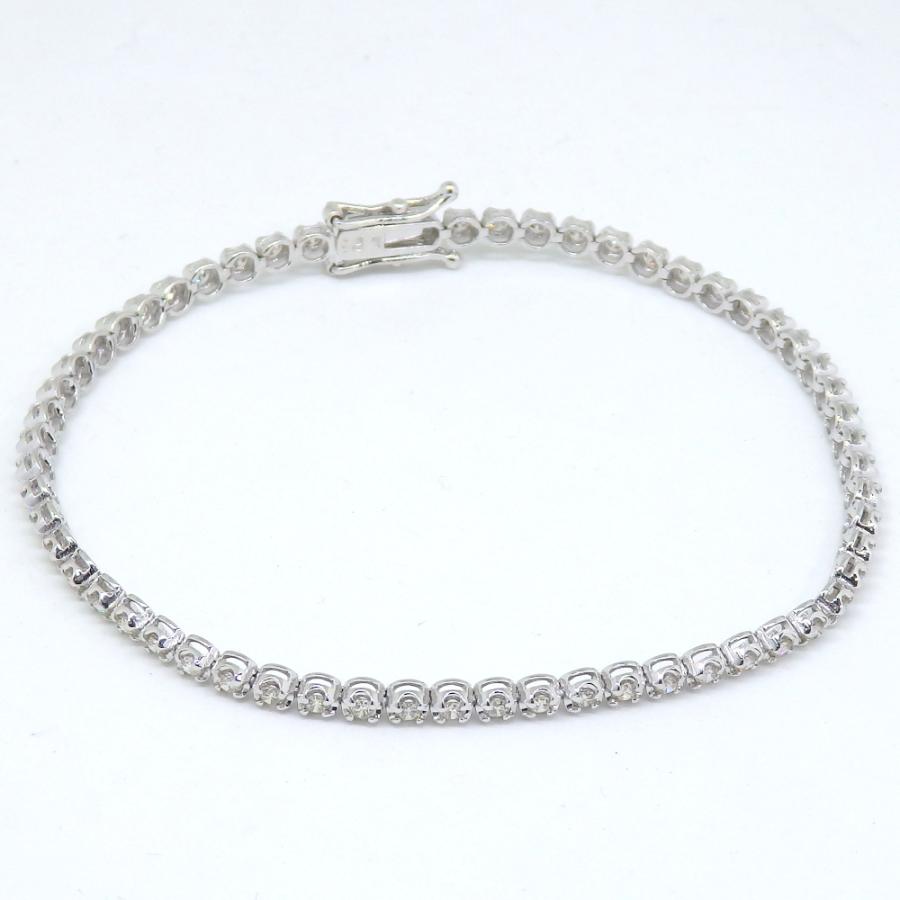 K18WG ホワイトゴールド ダイヤ 1.50ct テニスブレス 美品 豪華