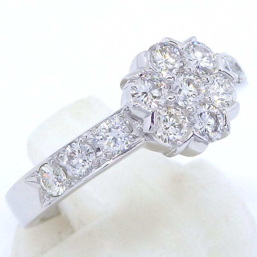 Pt900 プラチナ ダイヤモンド 1.00ct 指輪 フラワー 中古 美品 新品  