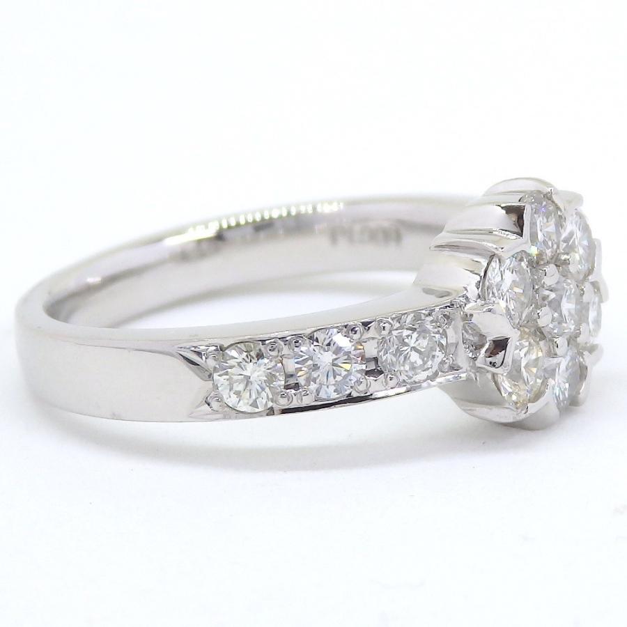 Pt900 プラチナ ダイヤモンド 1.00ct 指輪 フラワー 中古 美品 新品 