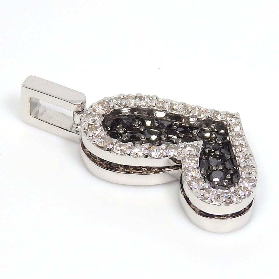 K18WG ホワイトゴールド ブラックダイヤ 0.71ct ダイヤモンド 0.25ct 