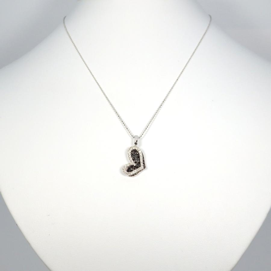 K18WG ホワイトゴールド ブラックダイヤ 0.71ct ダイヤモンド 0.25ct 