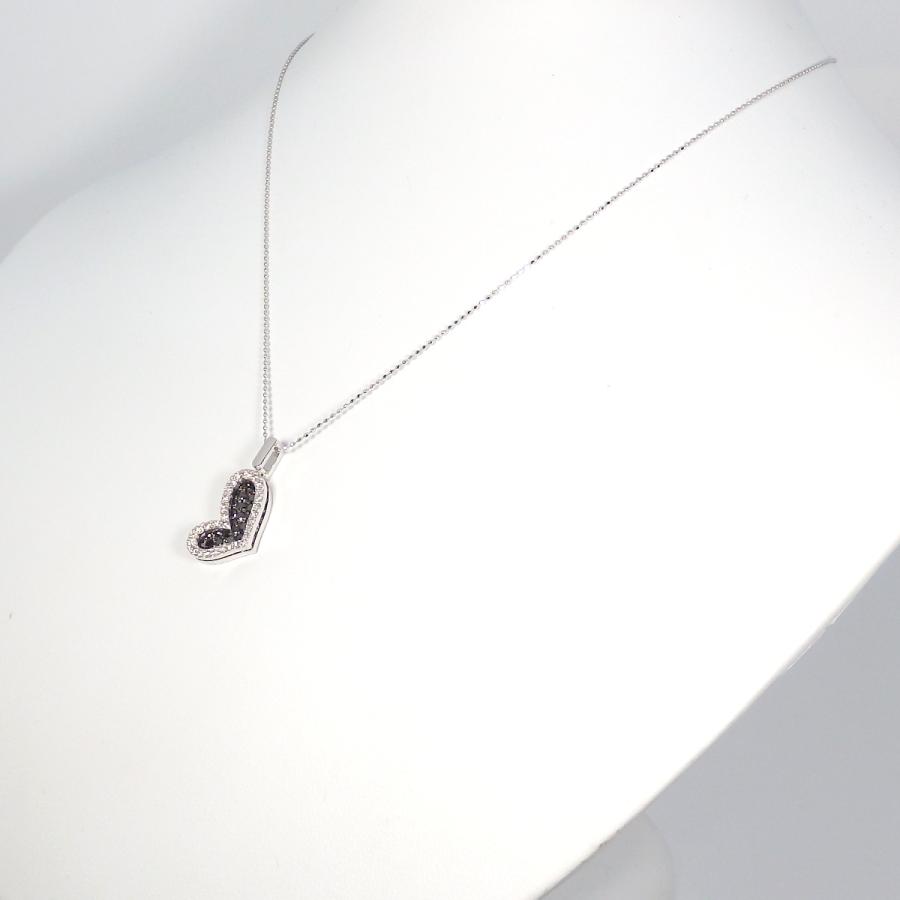 K18WG ホワイトゴールド ブラックダイヤ 0.71ct ダイヤモンド 0.25ct 