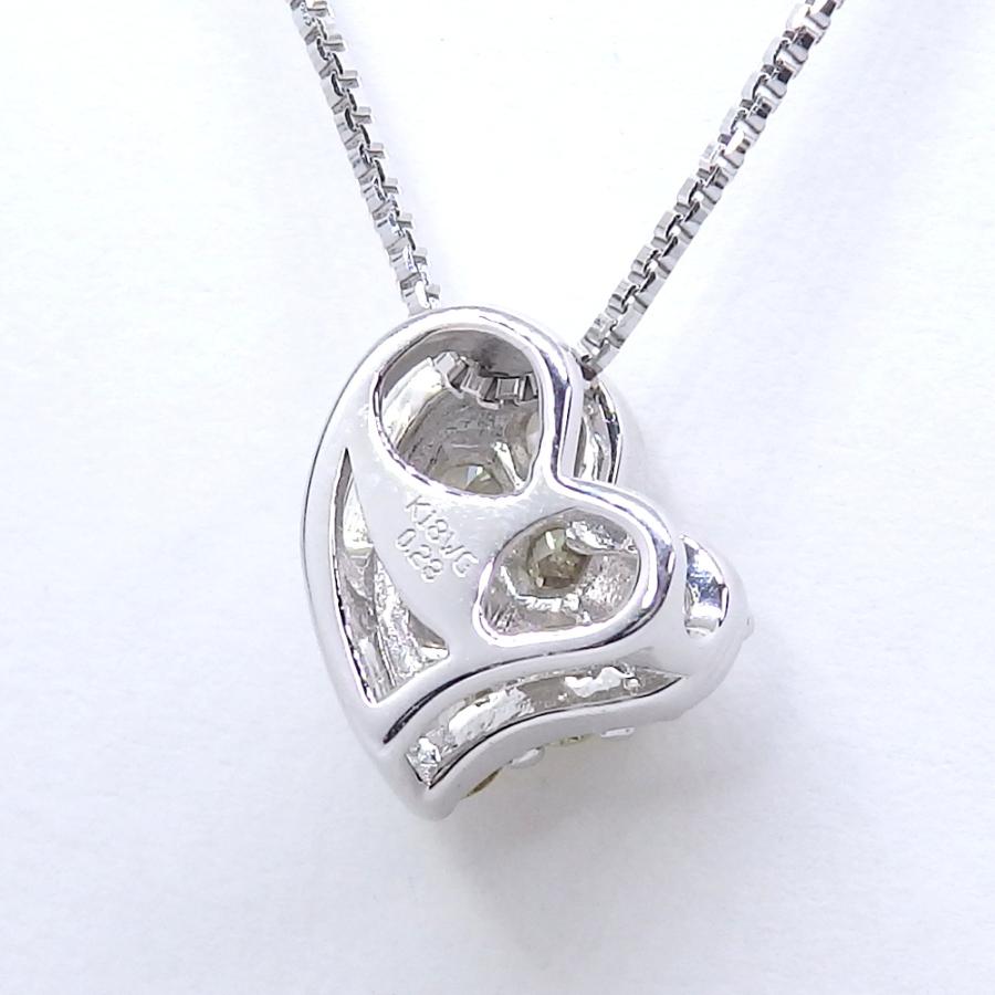 K18WG ホワイトゴールド ダイヤモンド 0.23ct ペンダントネックレス 