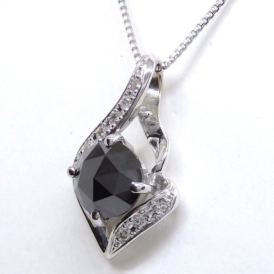 K18WG ホワイトゴールド ブラックダイヤ 1.69ct ダイヤ 0.07ct 
