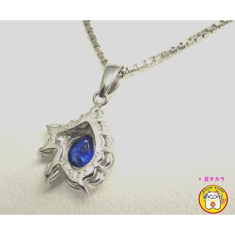 Pt900 プラチナ　サファイア 0.57ct ダイヤモンド 0.58ct ペンダント付ネックレス　中古　美品　レディース　ジュエリー　ダイヤ　質屋　9月誕生石_2