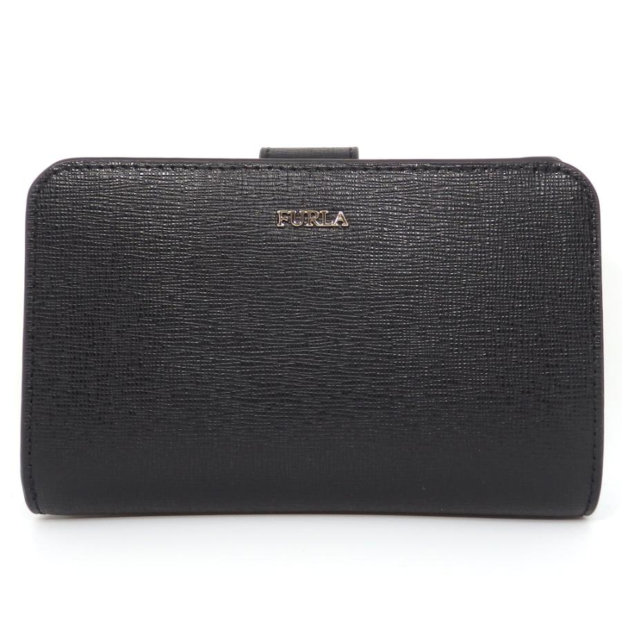 FURLA】フルラ バビロン ジップ ブラック コンパクト 財布 レザー 二  