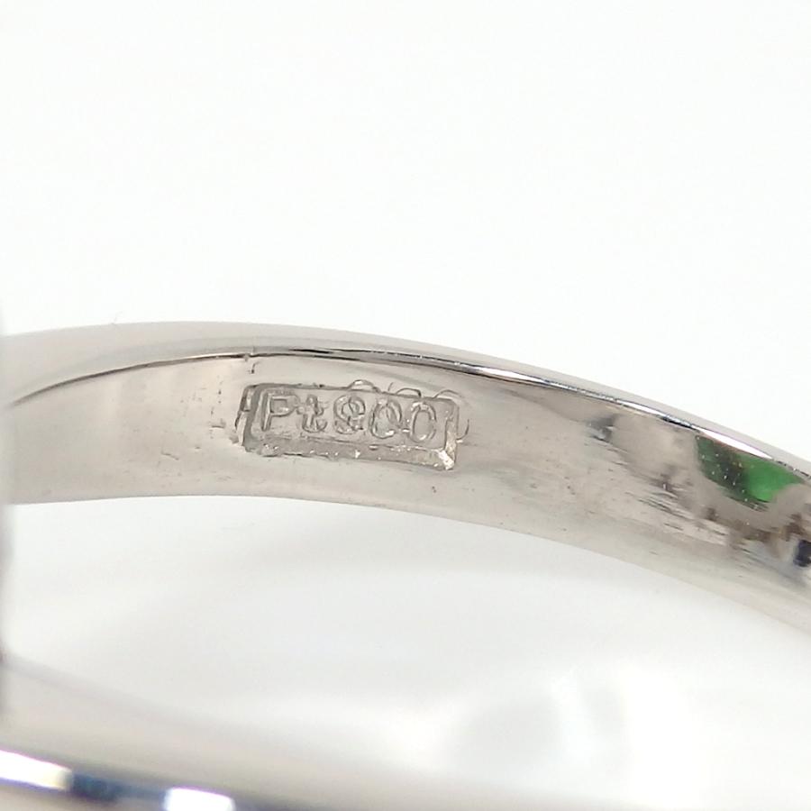 Pt900 プラチナ 翡翠 ひすい ダイヤモンド 0.36ct 指輪 ソーティング付 