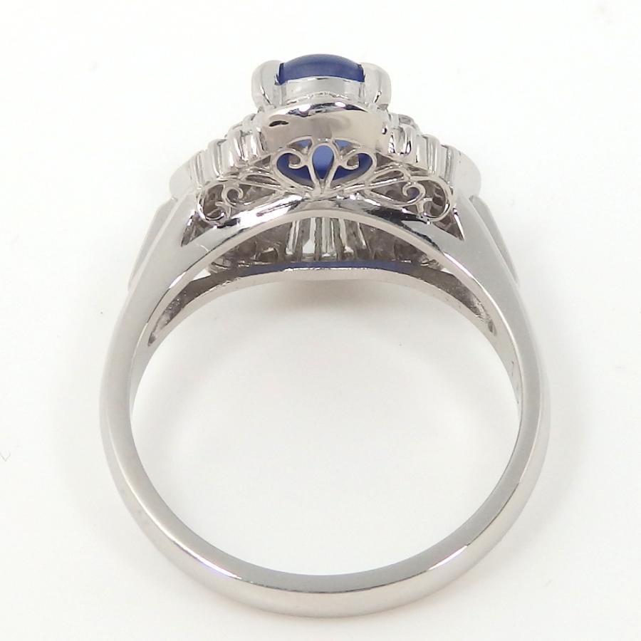Pt900 プラチナ 天然 スターサファイア 1.59ct ダイヤモンド 0.50ct 