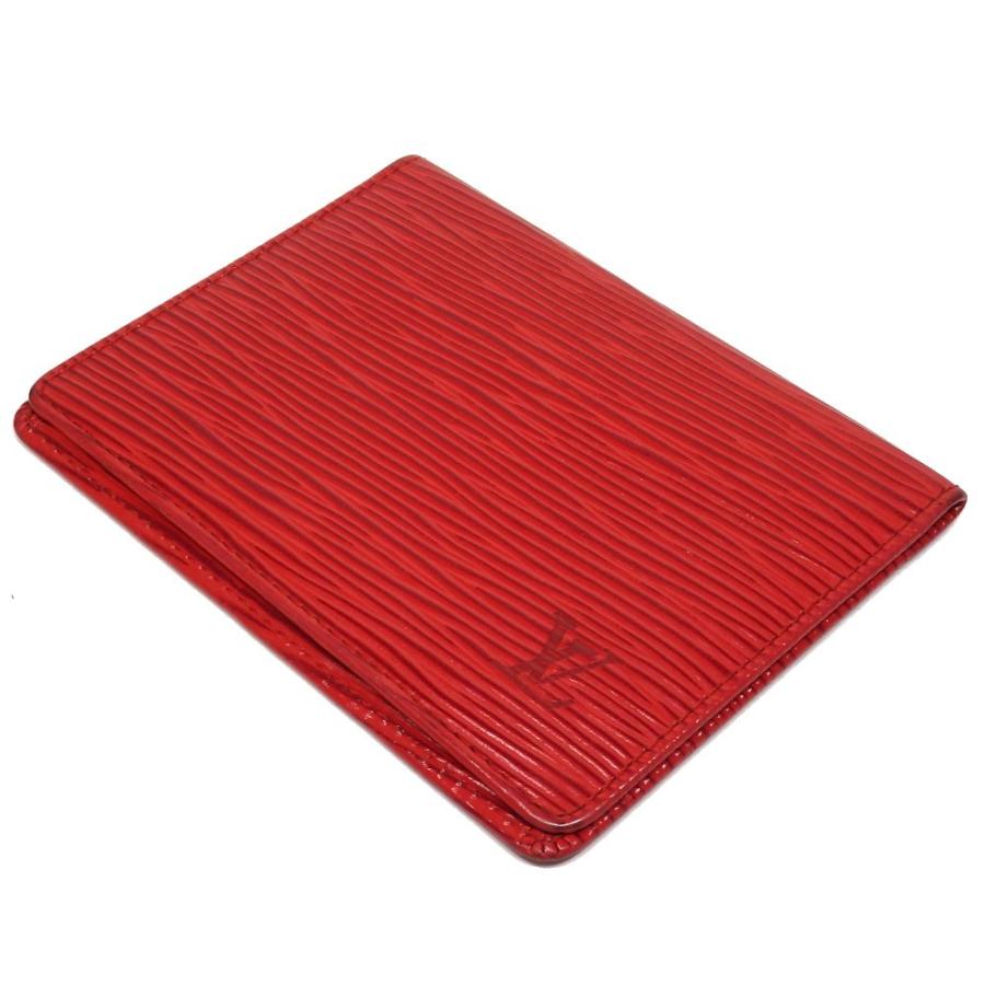 美品】ルイヴィトン エピ 赤 定期入れ パスケース ポルト2カルトヴェル  