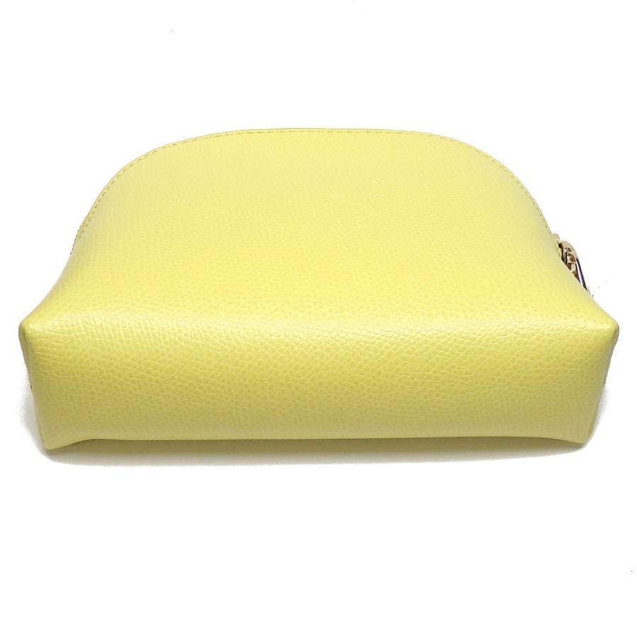 FURLA】フルラ 化粧ポーチ ポーチ レザー イエロー 未使用品 美品 