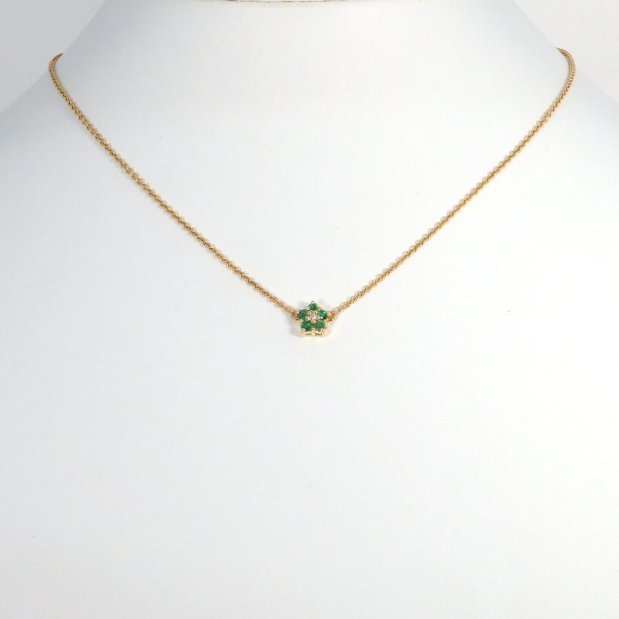 K18 ゴールド エメラルド 0.29ct ダイヤモンド 0.01ct
