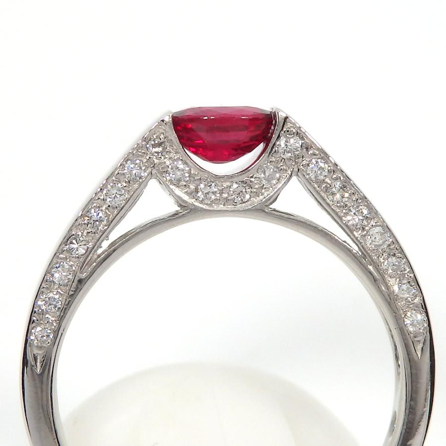 Pt900 プラチナ ルビー 0.67ct ダイヤモンド 0.25ct 指輪 リング