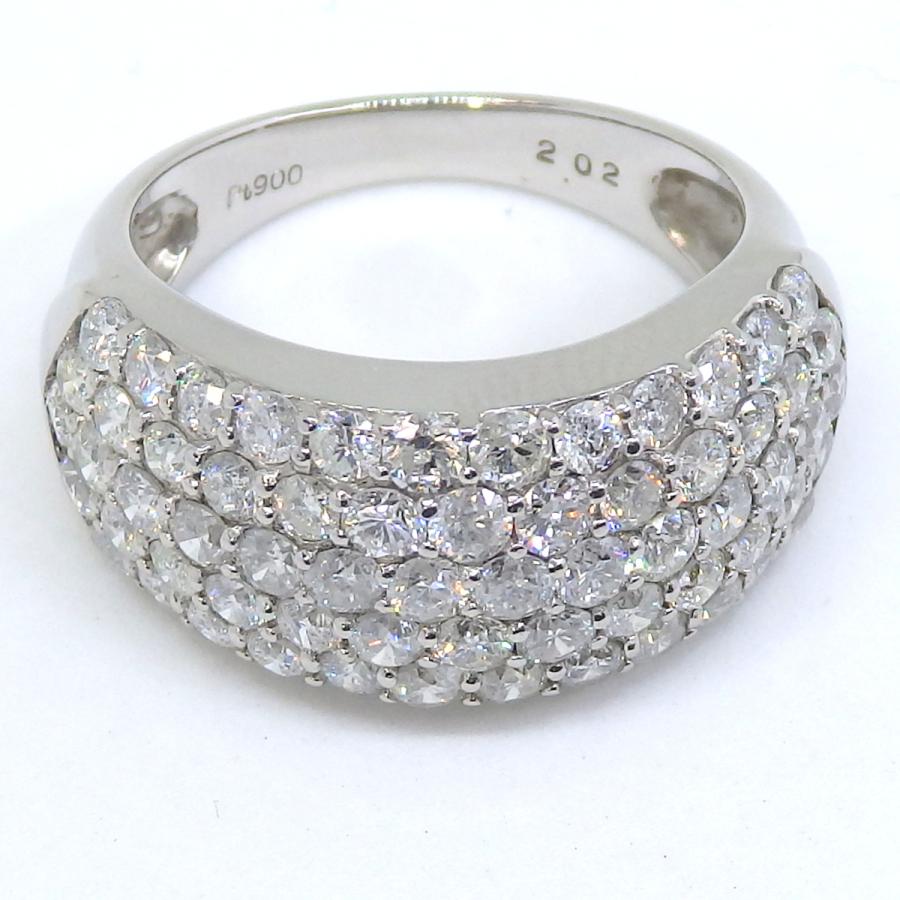 Pt900 プラチナ ダイヤモンド 2.02ct 指輪 パヴェ ボリューム Pt900 プラチナ ダイヤモンド 2.02ct 指輪 パヴェ ボリューム