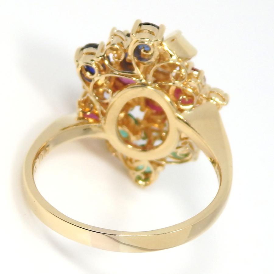 K18 ゴールド ダイヤモンド 0.34ct ルビー サファイア エメラルド  