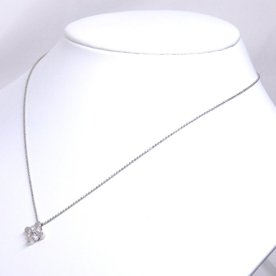 Pt900 プラチナ ダイヤモンド 0.40ct ペンダント付ネックレス 中古 美 