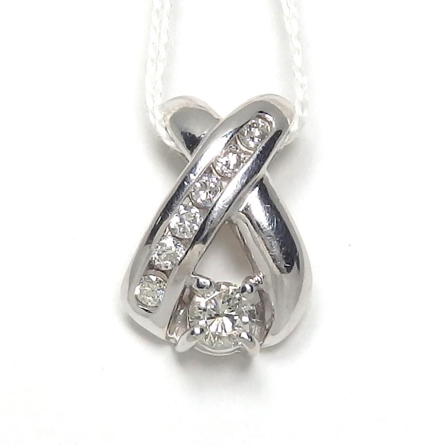 Pt900 プラチナ ダイヤモンド 0.18ct ペンダント トップ 中古 美品 
