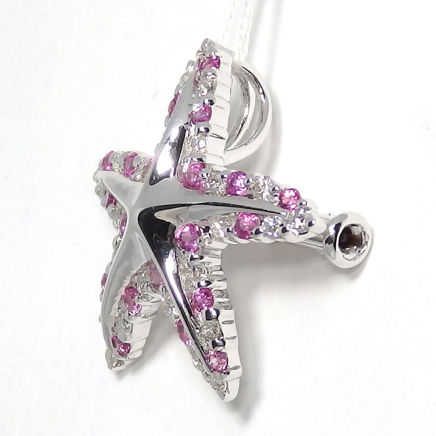 K18WG ホワイトゴールド ピンクサファイア 0.42ct ダイヤモンド 0.30ct  