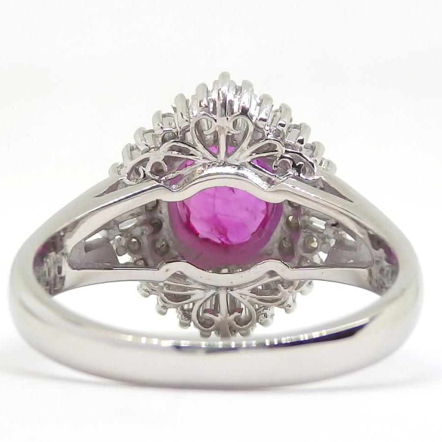 Pt900 プラチナ ルビー 0.95ct ダイヤモンド 0.44ct 指輪 中古 美品 