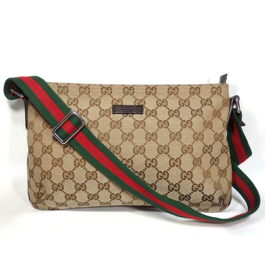 GUCCI】 グッチ ショルダーバッグ 189749 ベージュ×ダークブラウン GG