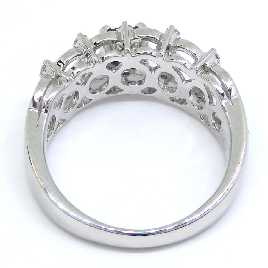 Pt900 プラチナ サファイア 0.48ct ダイヤモンド 0.17ct 指輪