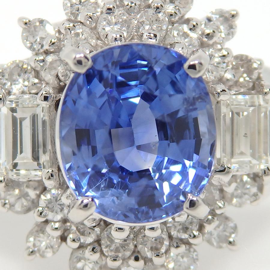 Pt900 プラチナ サファイア 1.62ct ダイヤモンド 0.51ct 指輪 鑑別書付 