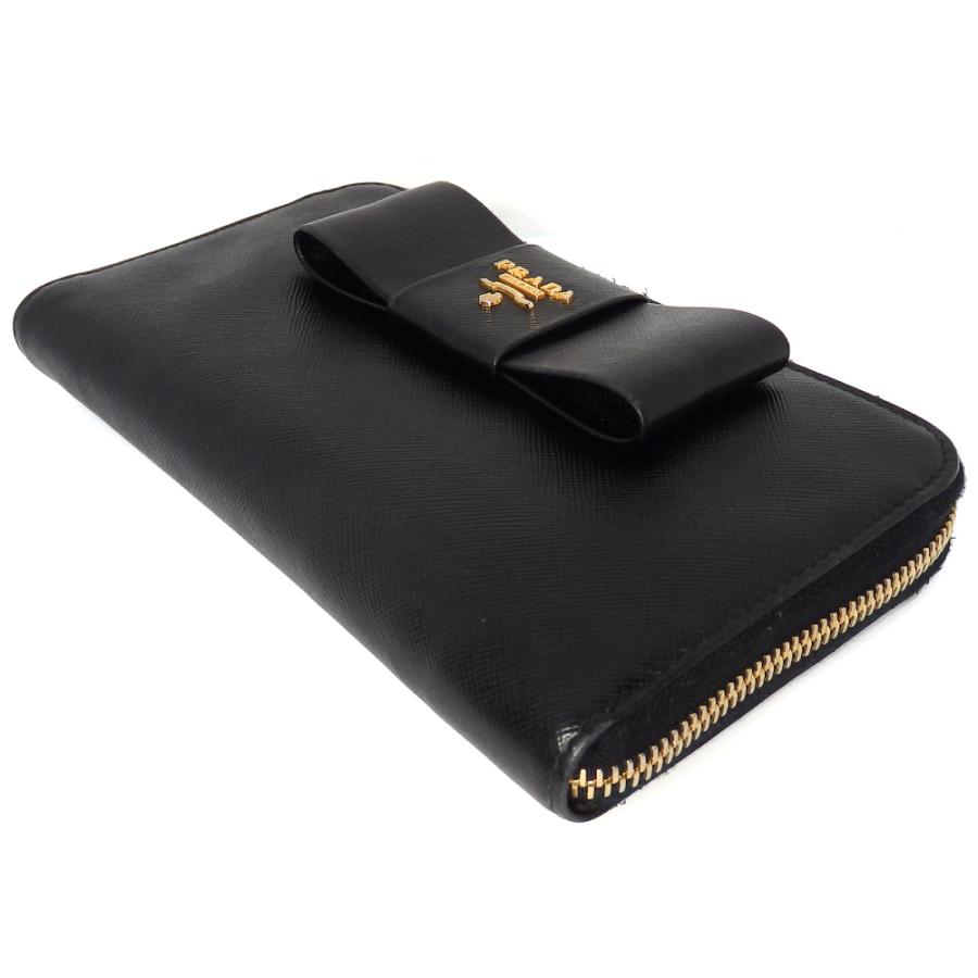 PRADA 【PRADA】プラダ リボン ラウンドファスナー 長財布  