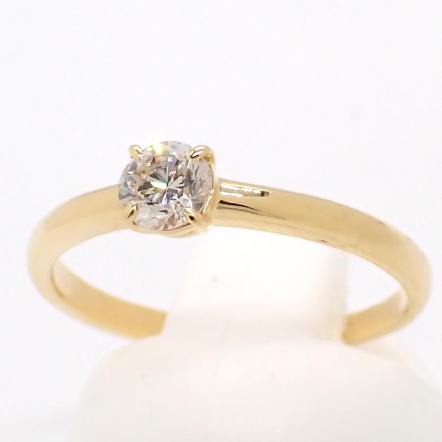 K18YG 天然ダイヤモンドリング 0.30カラット　14号 楽天市場】K18 PT 天然ダイヤモンド 0.1ct 四本爪 一粒 リング 1