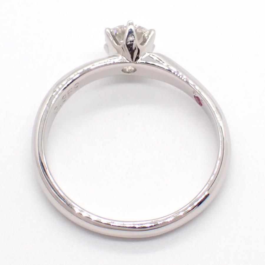 Pt900 プラチナ ダイヤモンド 0.359ct 指輪 鑑定書付 立爪 ハート 