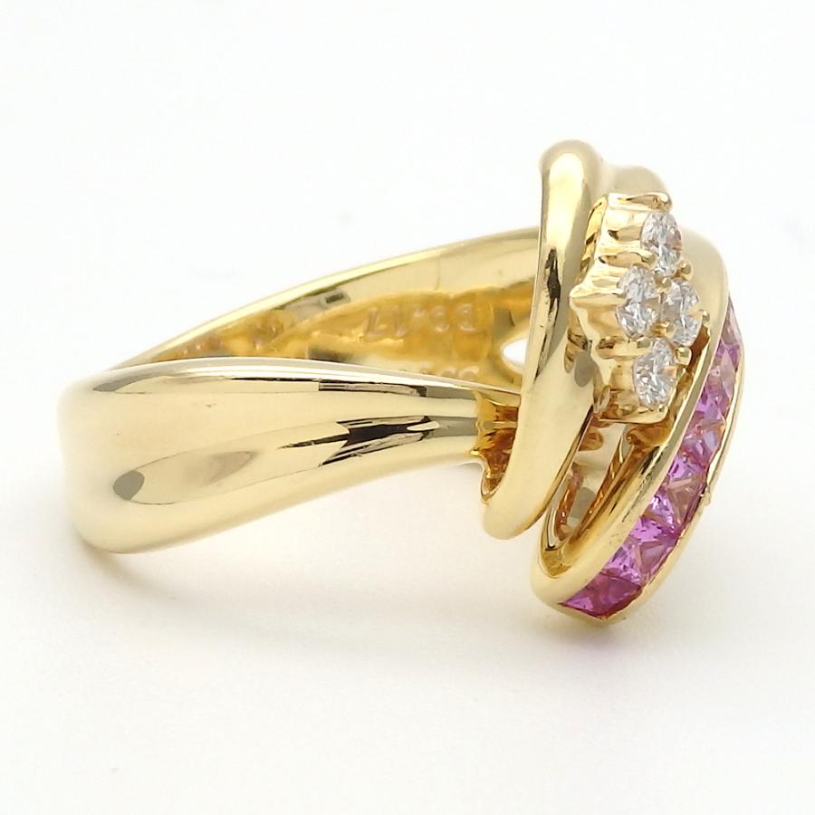 Jeunet】ジュネ 750YG ゴールド ピンクサファイア 0.76ct ダイヤモンド 