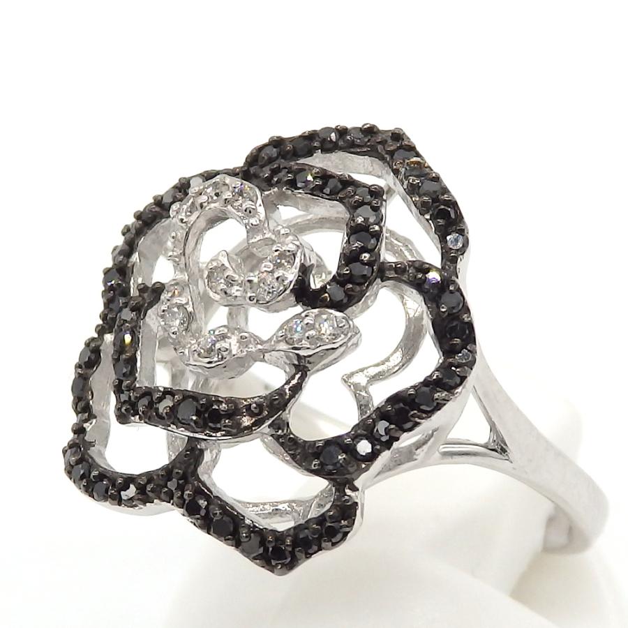 K18WG ホワイトゴールド ブラックダイヤモンド 0.27ct ダイヤモンド  