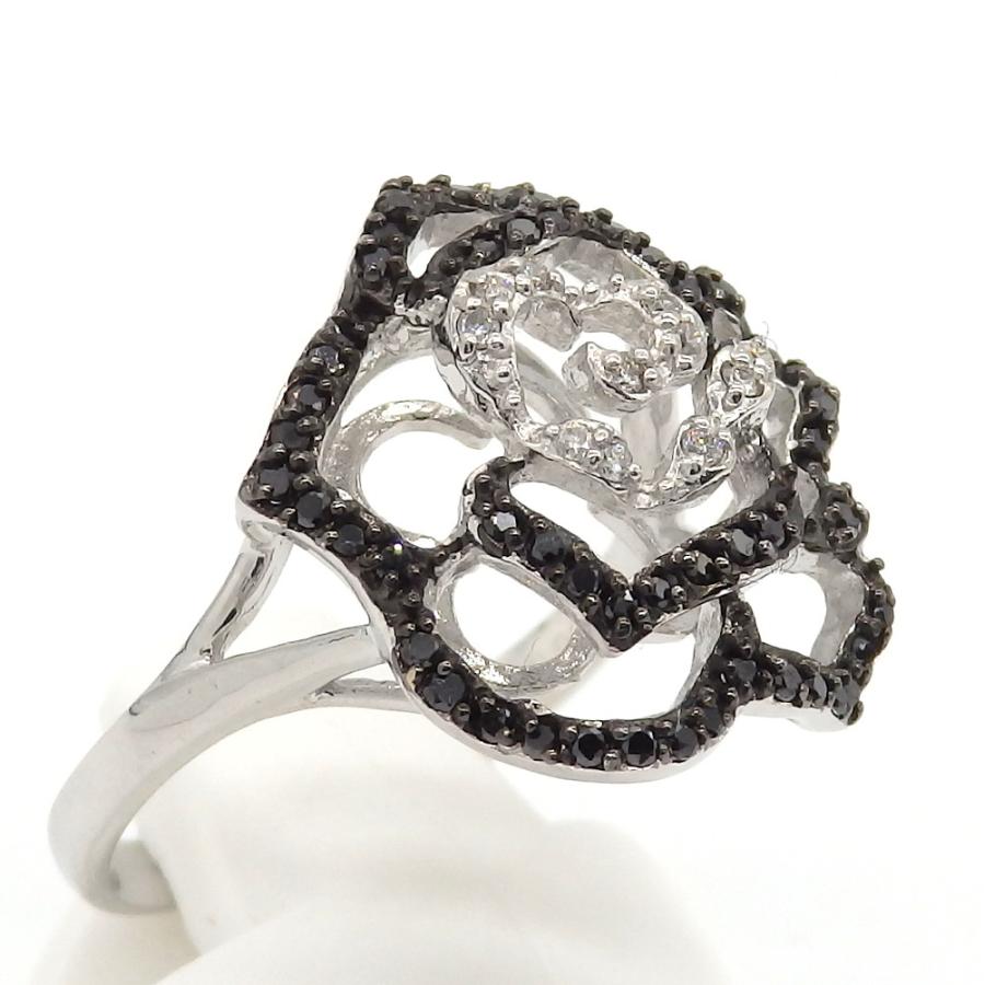 K18WG ホワイトゴールド ブラックダイヤモンド 0.27ct