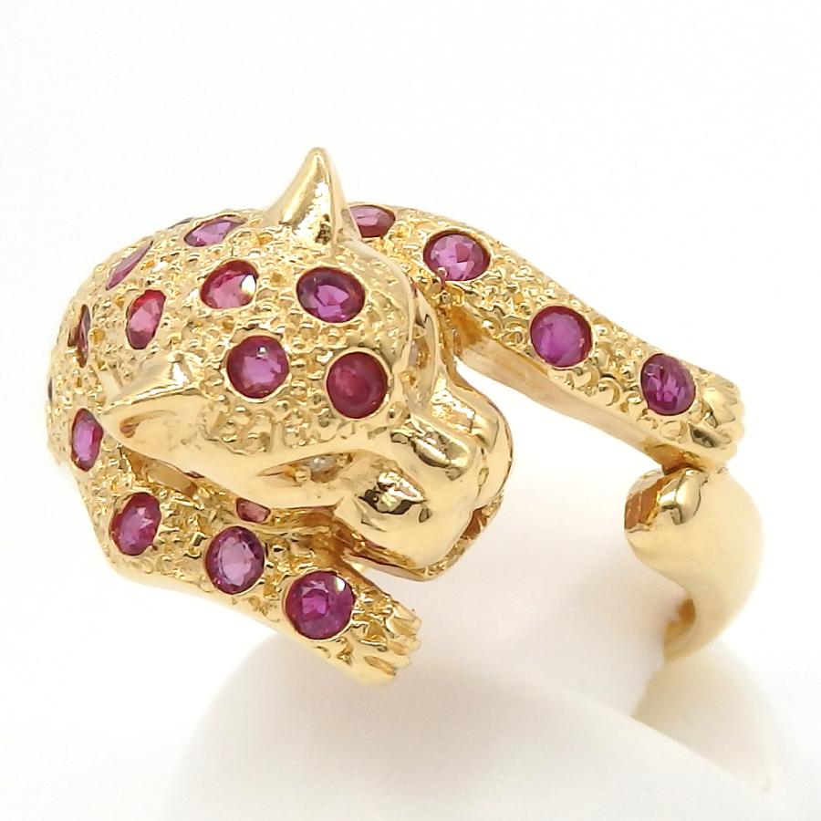 ❤️極美品❤️ K18WG ルビー1ct ダイヤモンド0.02ct 1.7ct ルビー ダイヤモンド リング・指輪 K18イエローゴールド